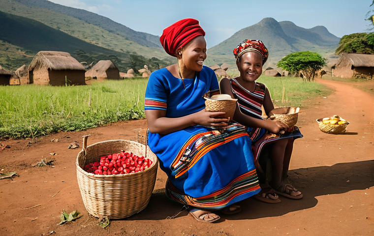 에스와티니 민족성과 특징 - **Prompt: A serene and heartwarming depiction of daily life in a rural Eswatini village.**
    *   *...